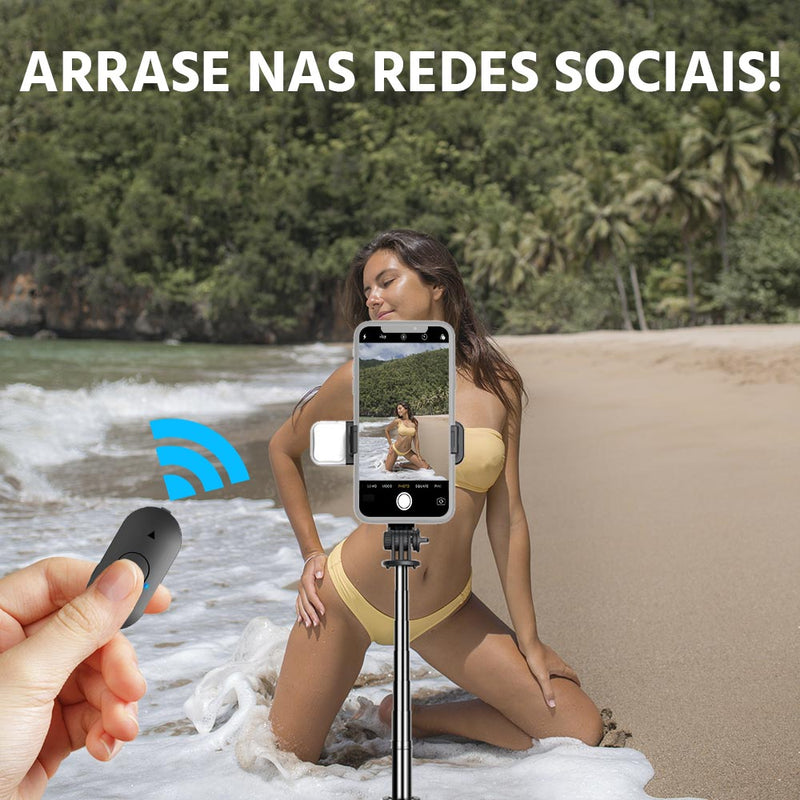 ✨Bastão de Selfie Tripé LED Integrada - Selfiegram✨