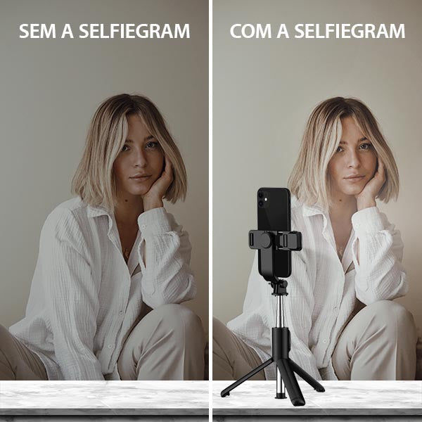 ✨Bastão de Selfie Tripé LED Integrada - Selfiegram✨