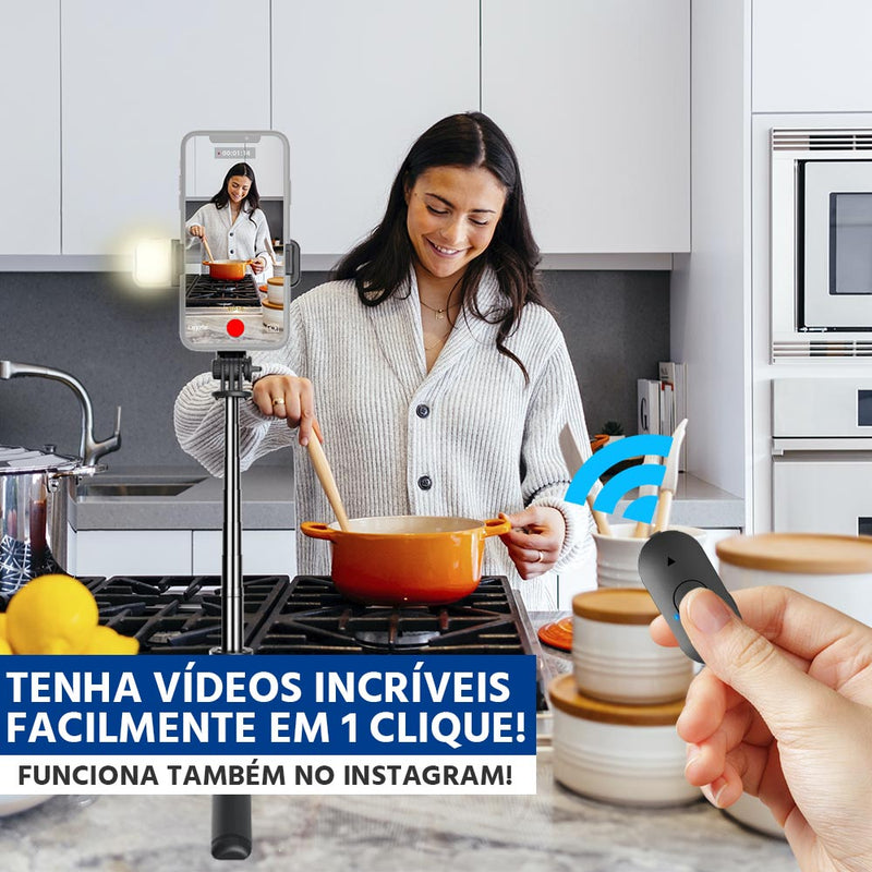 ✨Bastão de Selfie Tripé LED Integrada - Selfiegram✨