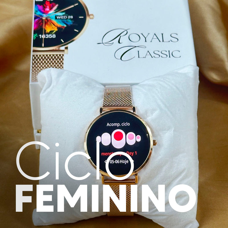 ✨ Smartwatch ROYALS CLASSIC WEARZONE | AMOLED | VIDRO GORILLA GLASS até 3 Dias de Bateria✨