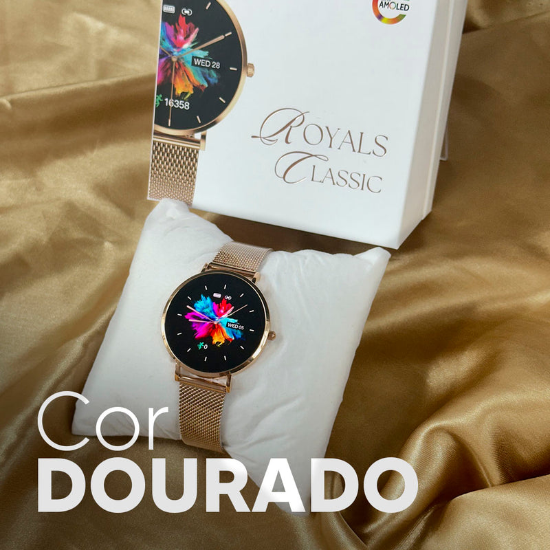 ✨ Smartwatch ROYALS CLASSIC WEARZONE | AMOLED | VIDRO GORILLA GLASS até 3 Dias de Bateria✨