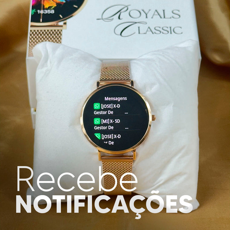 ✨ Smartwatch ROYALS CLASSIC WEARZONE | AMOLED | VIDRO GORILLA GLASS até 3 Dias de Bateria✨