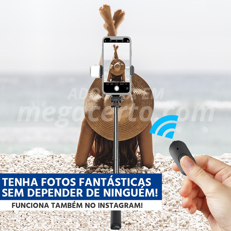 ✨Bastão de Selfie Tripé LED Integrada - Selfiegram✨