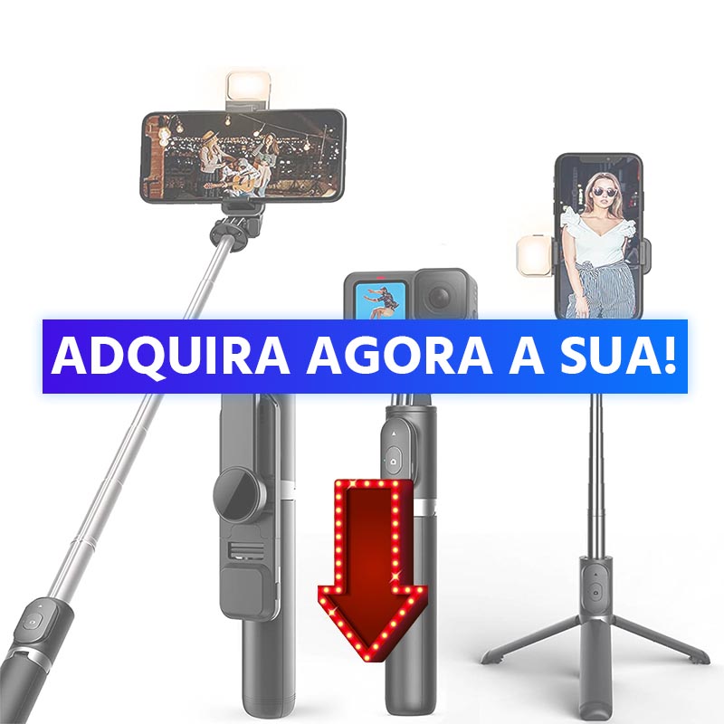 ✨Bastão de Selfie Tripé LED Integrada - Selfiegram✨