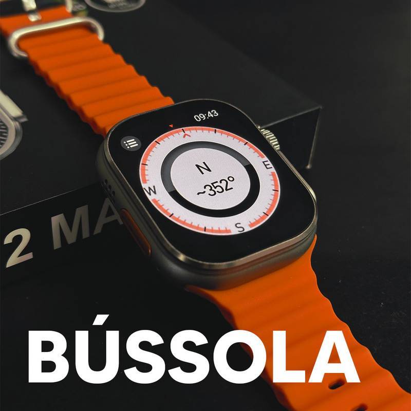 🏆Smartwatch XS9 Ultra 2 Max Original 49mm – Tela 2.2” HD, GPS, NFC, Ligações, Saúde, Esportivo, Bluetooth, Android iOS🏆