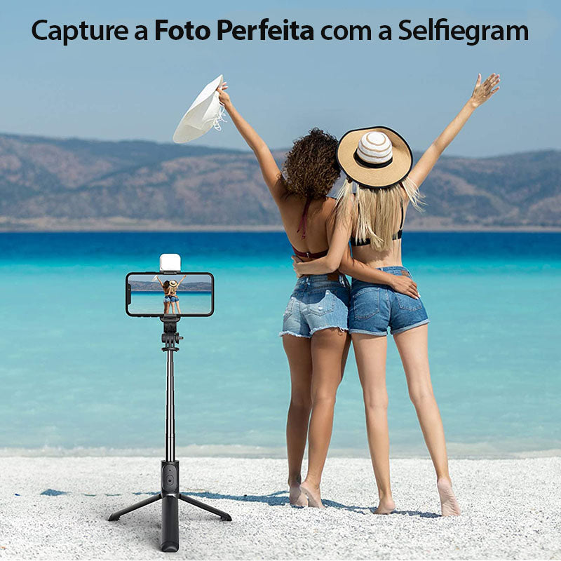 ✨Bastão de Selfie Tripé LED Integrada - Selfiegram✨