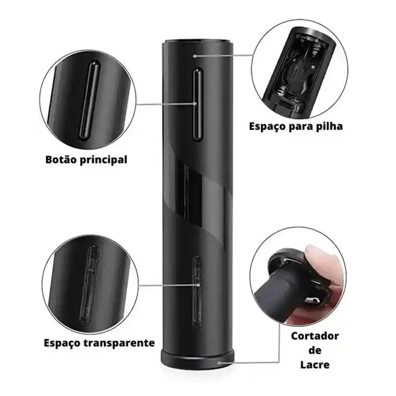 ✨Kit Abridor de Vinhos Saca Rolhas Elétrico Automático✨